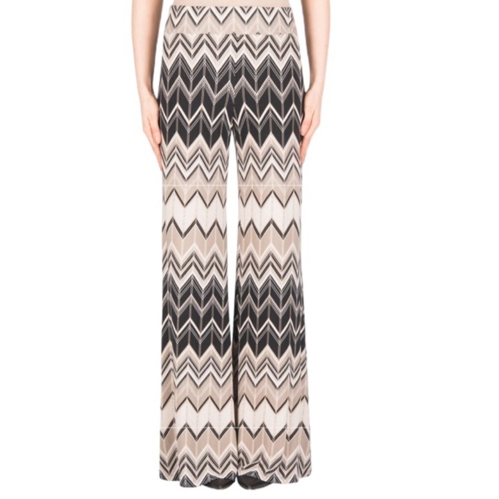 Joseph Ribkoff Zig Zag Pattern Palazzo Pants Size 6